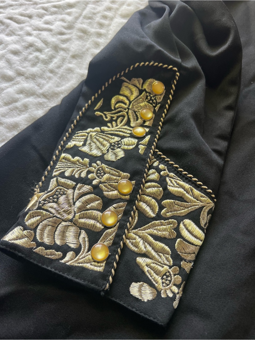 Scully Men’s Embroidered Scroll Black Long Sleeve Snap Western Shirt | Size L - Picture 11 of 11